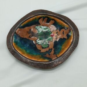 Vintage Painted Metal Tree with Apple Tray